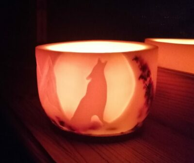 Wachslaterne Wolf ~ Sonnensymbol