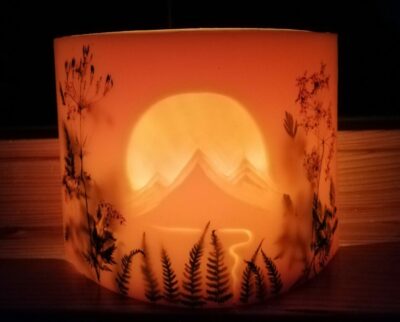 Windlicht Berge